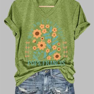 Women’s Pope Francis Who Am I To Judge Printed T-shirt Women’s Pope Francis Who Am I To Judge Printed T-shirt