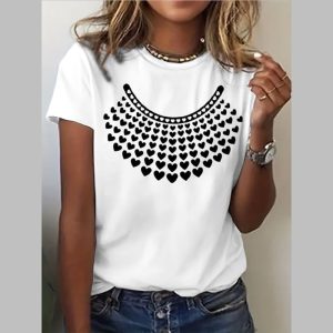 Womens RBG Necklace Print T Shirt 3