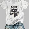 Women’s Raccoon Is He Dead Yet 7647 V-neck T-shirt