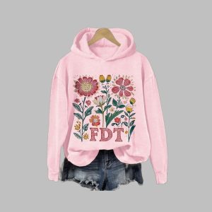 Women’s Retro Flowers FDT Printed Hoodie