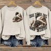 Women’s Take’em To The Train Station Print Washed Sweatshirt
