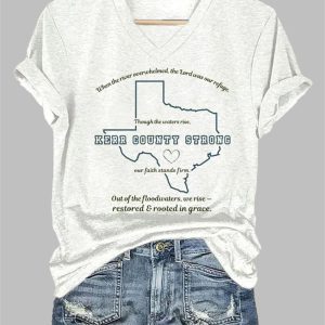 Women’s Texas Kerr County Strong V-neck T-shirt