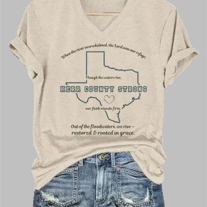 Women’s Texas Kerr County Strong V-neck T-shirt