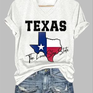 Women’s Texas Lone Star State Printed Short-Sleeved T-Shirt