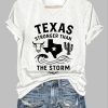 Women’s Texas Stronger Than The Storm Printed Short-Sleeved T-Shirt