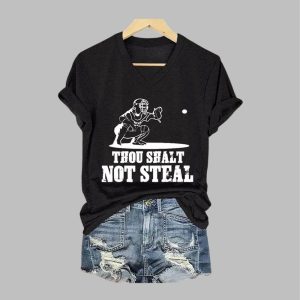 Women’s Thou Shalt Not Steal Printed Short-Sleeved T-Shirt