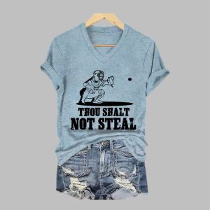 Women’s Thou Shalt Not Steal Printed Short-Sleeved T-Shirt