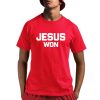 Jamey Chadwell Wearing Jesus Won Shirt