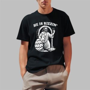 Jesus Bunny He Is Rizzin Easter Shirt