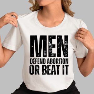 Joyelle Nicole Johnson Wearing Men Defend Abortion Or Beat It Shirt