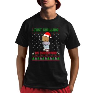Just Chilling On Christmas Meme Ugly Holiday Shirt