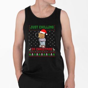 Just Chilling On Christmas Meme Ugly Holiday Shirt 4