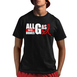 Keith Battle Wearing All Gas God No Brakes Shirt