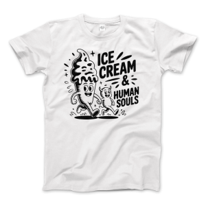 Ice Cream & Human Souls – Vintage Cartoon Horror T-Shirt