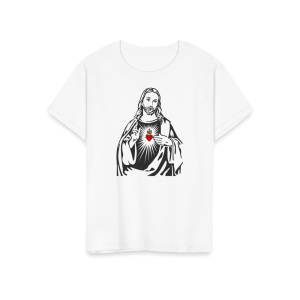 Jesus Christ Minimalist Design with Sacred Heart T-Shirt
