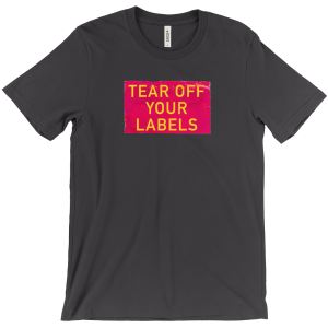 Tear Off Your Labels Graphic Tee – Pink and Yellow